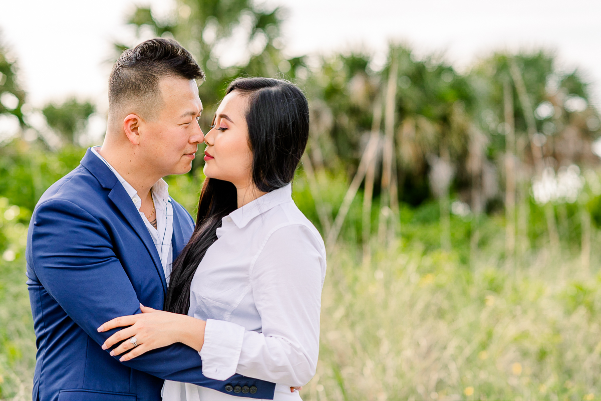 Asian Couple outdoor engagement session
