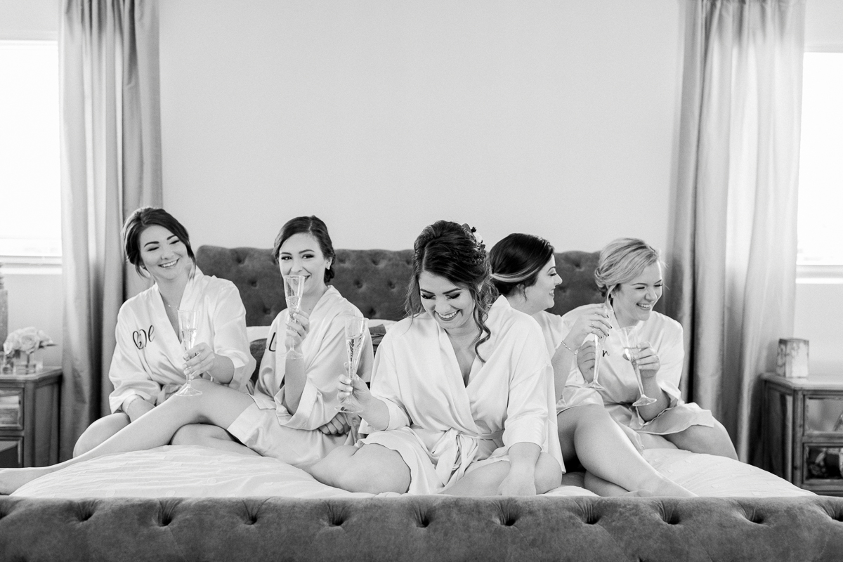 Bride and Bridesmaids in robes | Orlando Wedding Photographer