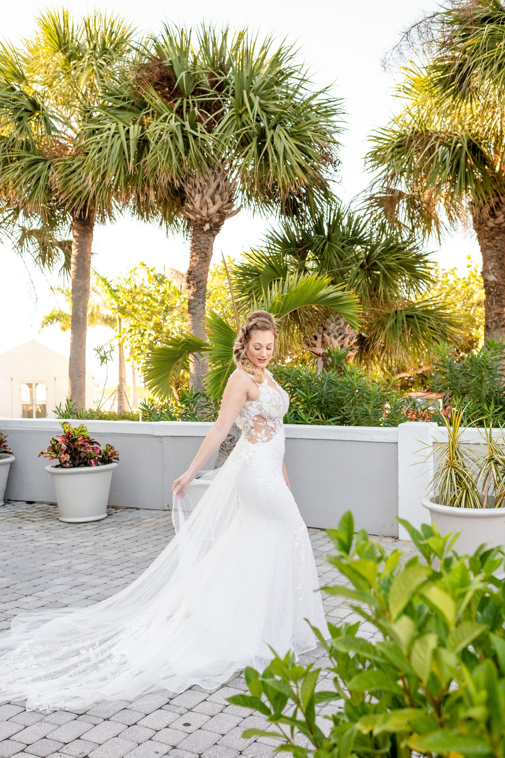 Bride in Lace Wedding Dress | St PEte Wedding Photographer