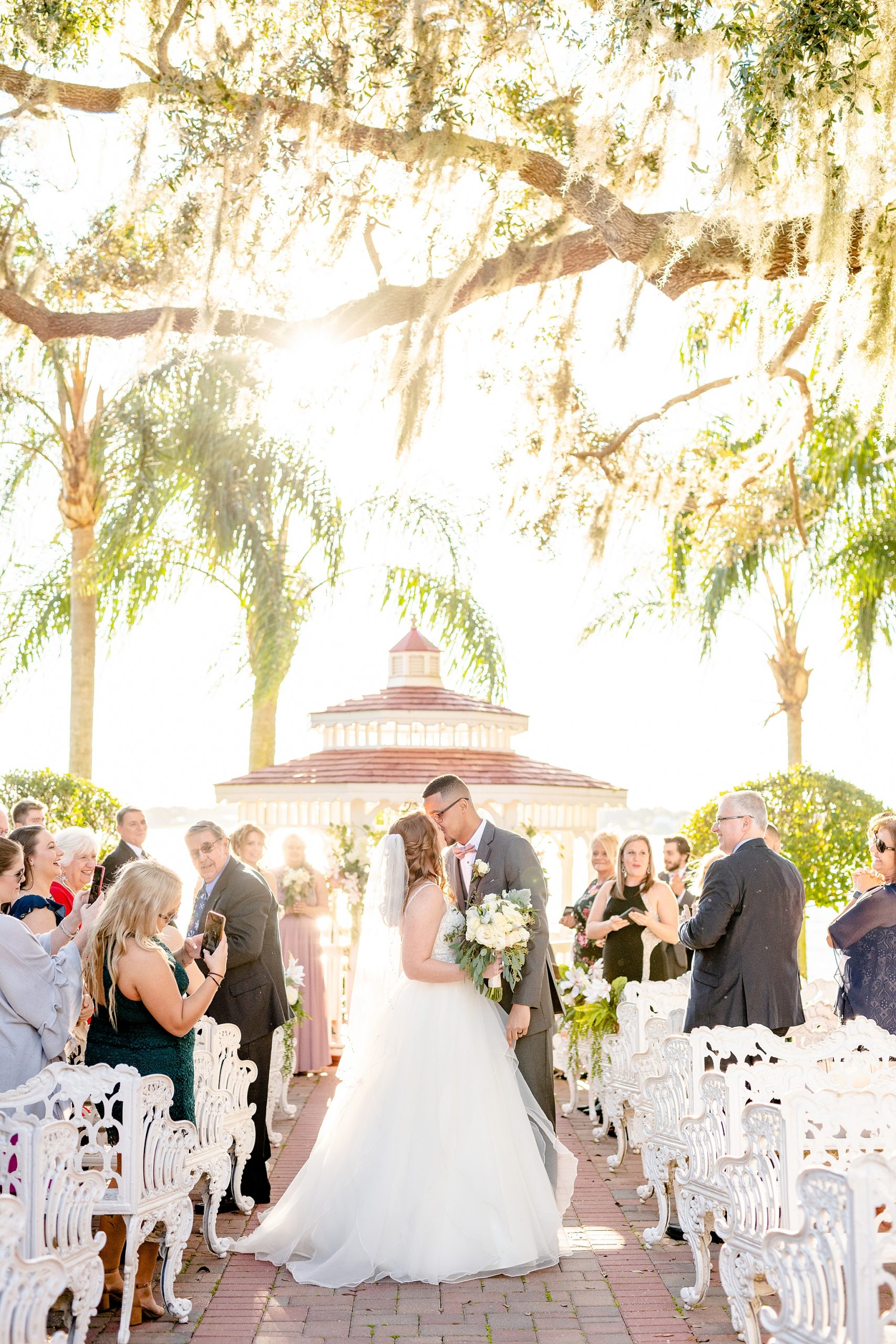 Bride and Groom First Kiss | Orlando Wedding Photographer
