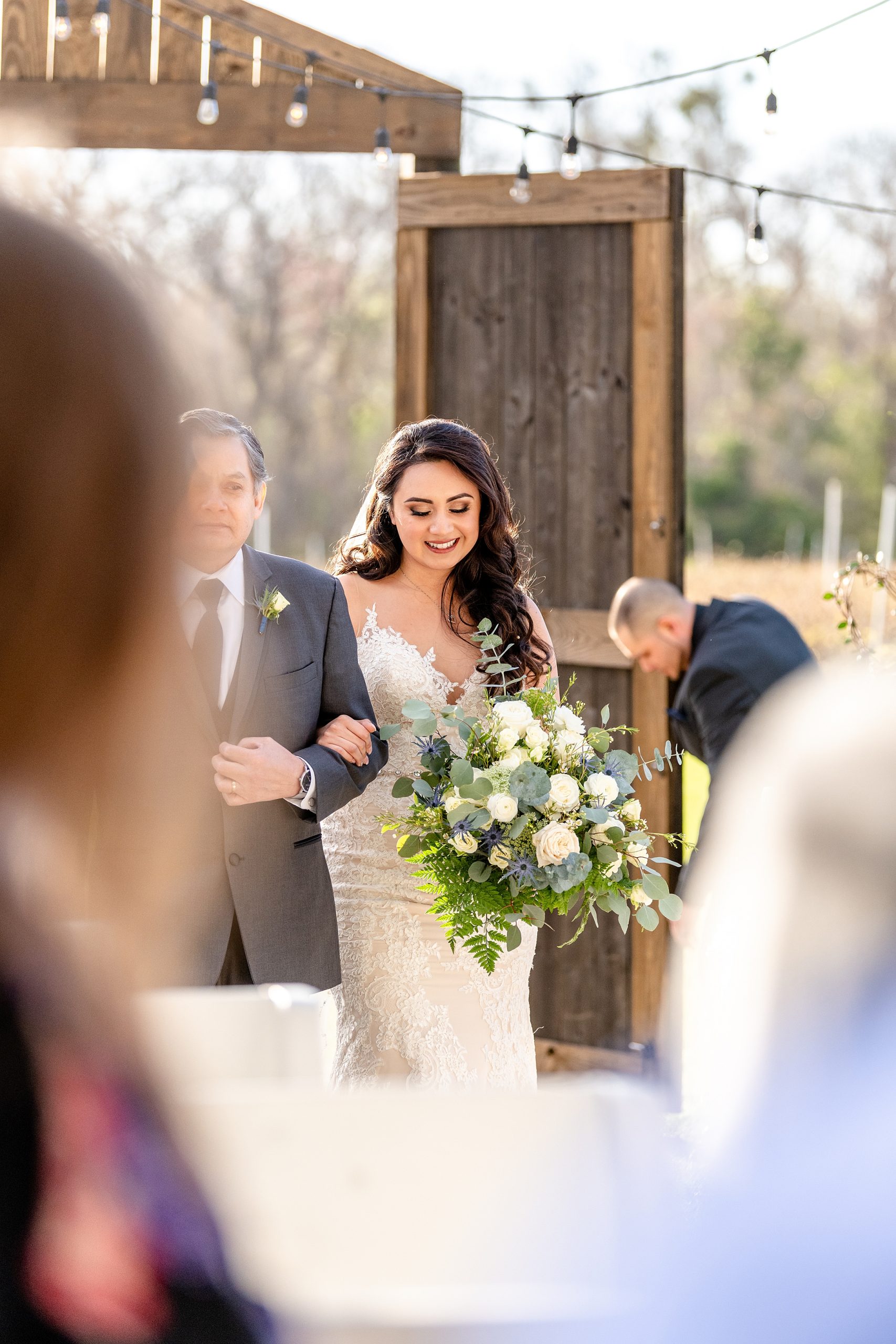 Ever After Farms Wedding | Bride walking down the aisle