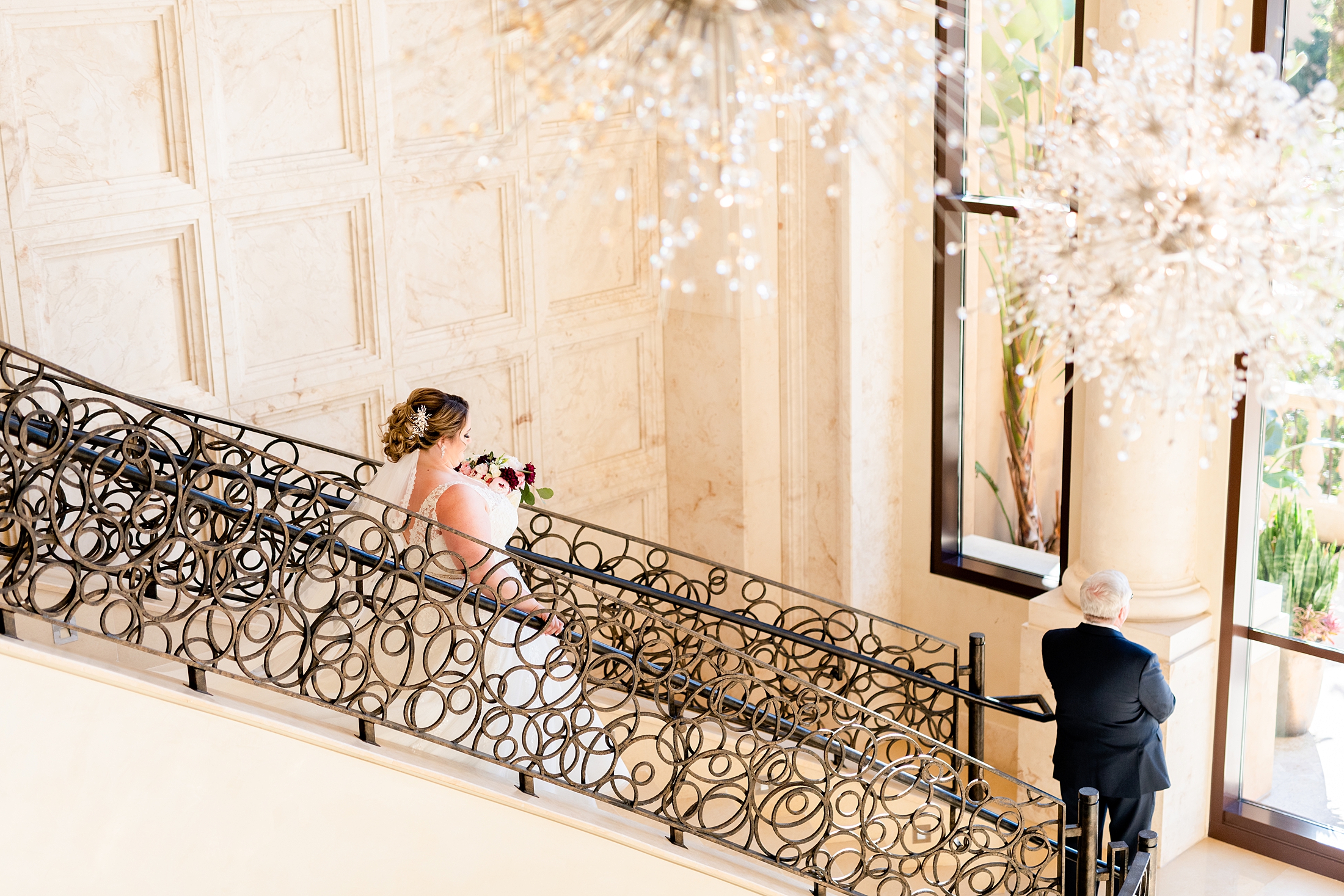 Four Seasons stairs first look | Four Seasons Wedding | Chynna Pacheco Photography