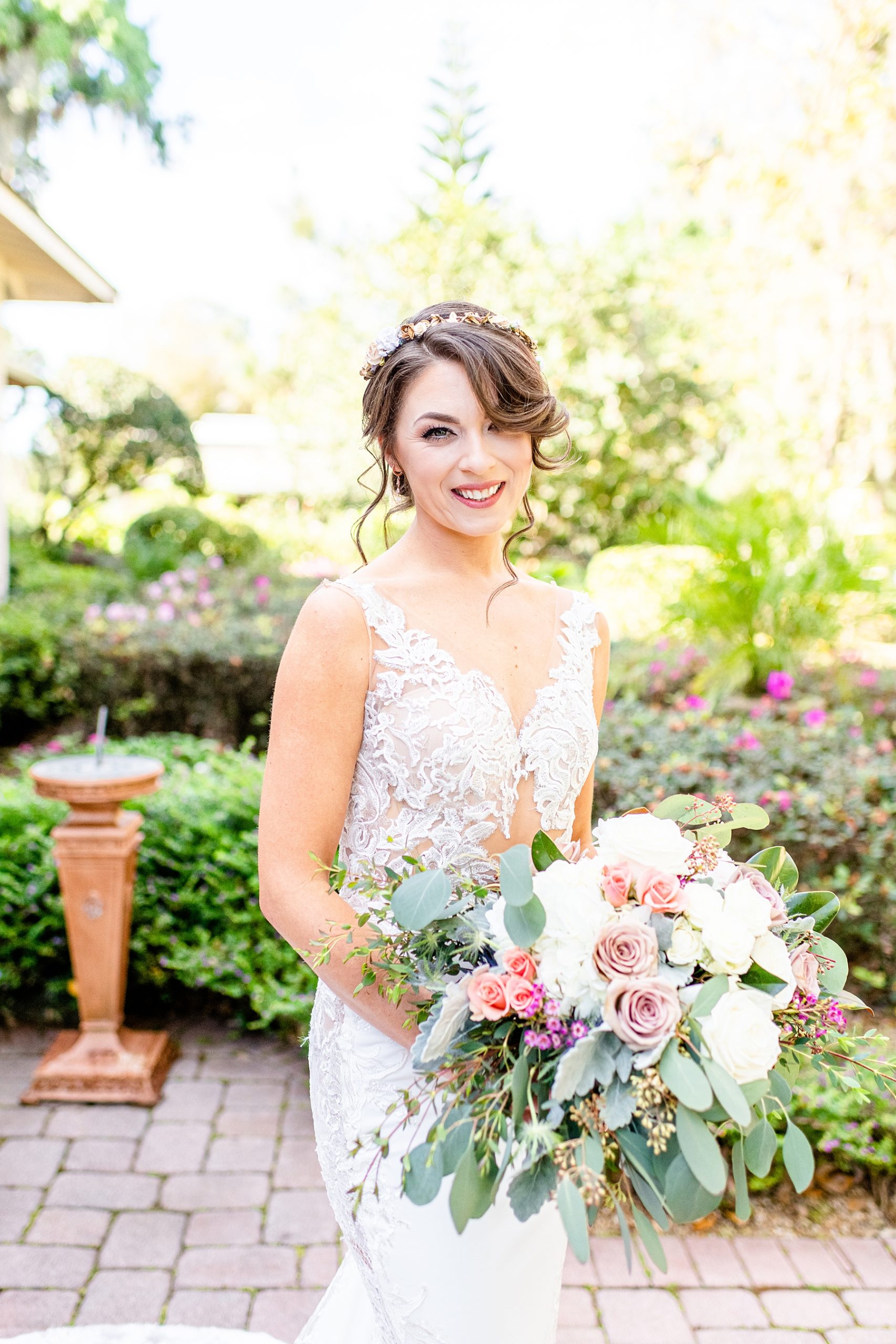 Bride with Bouquet | Town Manor | Chynna Pacheco Photography